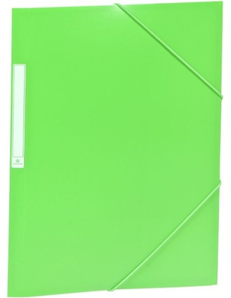 Paq 10 carpetas fº gomas solapas pp translucido verde claro